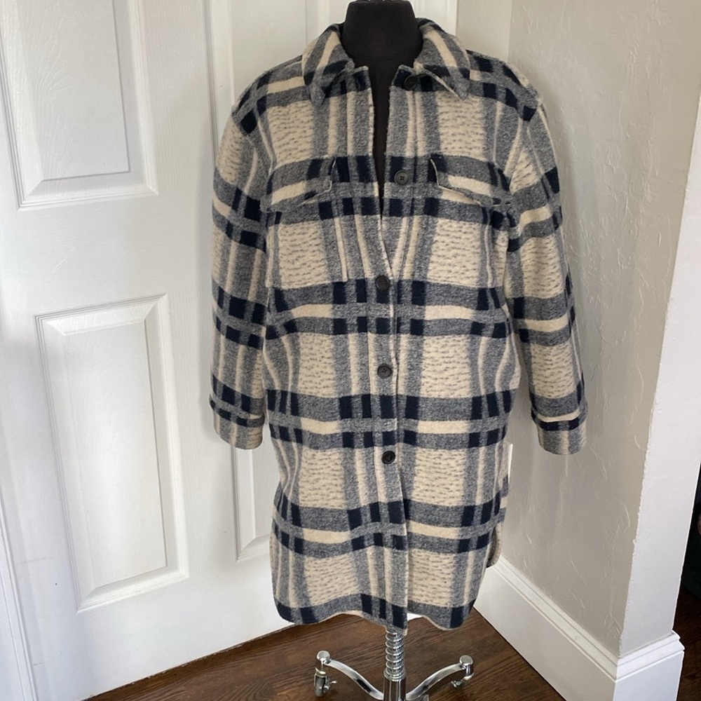 RAILS JARO OVERSIZED PLAID COAT IN TAN PACIFIC - Picture 3 of 7